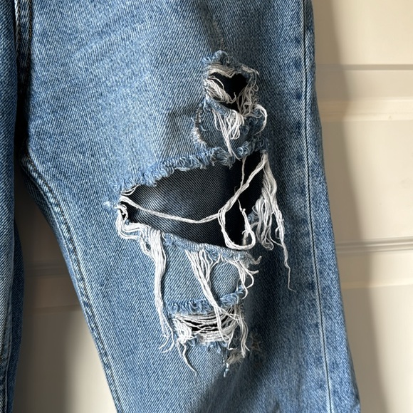 Zara Distressed Wide Leg Jeans Size 4 - Picture 7 of 7